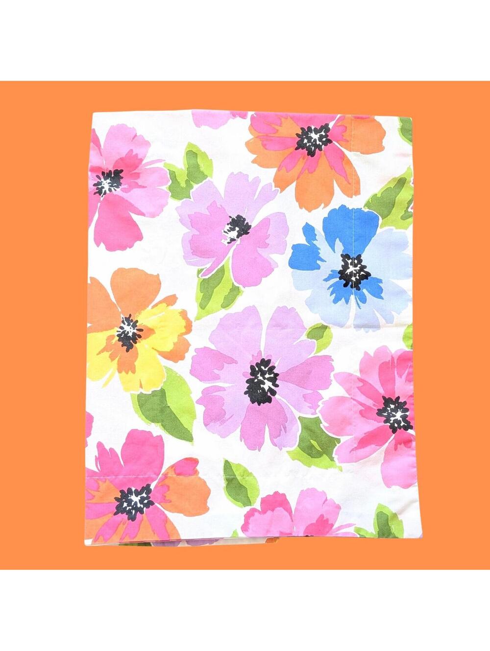 Vintage King Size Pillow Sham with Vivid Floral Print